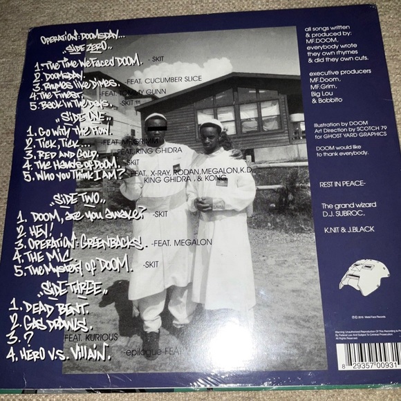 MF DOOM - Operation Doomsday Vinyl 2XLP Original Cover New w/ poster In Hand - Picture 2 of 2